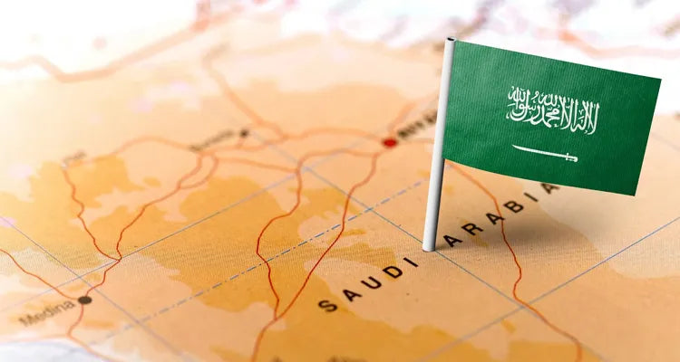 Delivery coverage map for Saudi Arabia with major cities